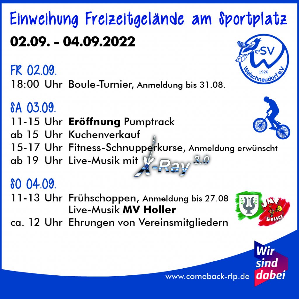 Programm Einweihung Freizeitgelände